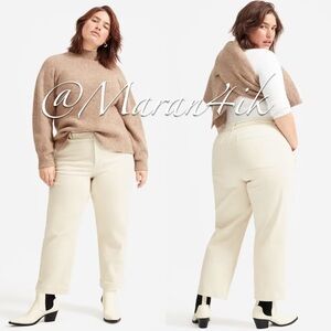 NWT Everlane The Straight-Leg Crop Jeans in Bone size 14